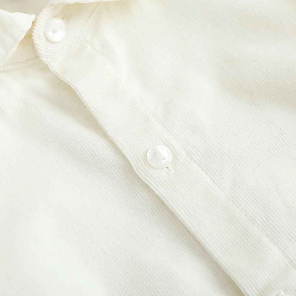 VAUVA Vauva FW23 - Girls Embroidered Collar Long Sleeve Shirt (White) Shirt