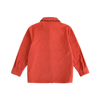 Vauva FW23 - Girls Embroidered Collar Long Sleeve Shirt (Red)