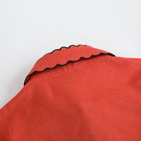 Vauva FW23 - Girls Embroidered Collar Long Sleeve Shirt (Red) - My Little Korner