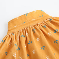 Vauva FW23 - Girls Printed Cotton Corduroy Shirt (Yellow) - My Little Korner