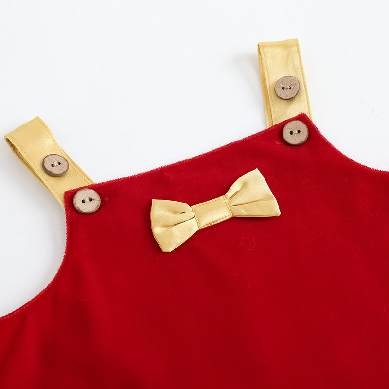 Vauva FW23 - Baby Girls Red Corduroy Dress product image front zoom in