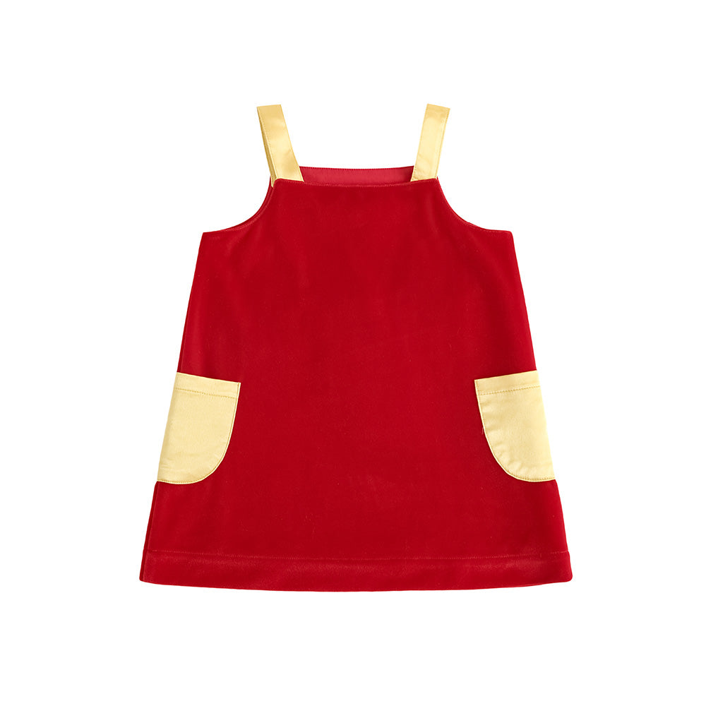 Vauva FW23 - Baby Girls Red Corduroy Dress product image back