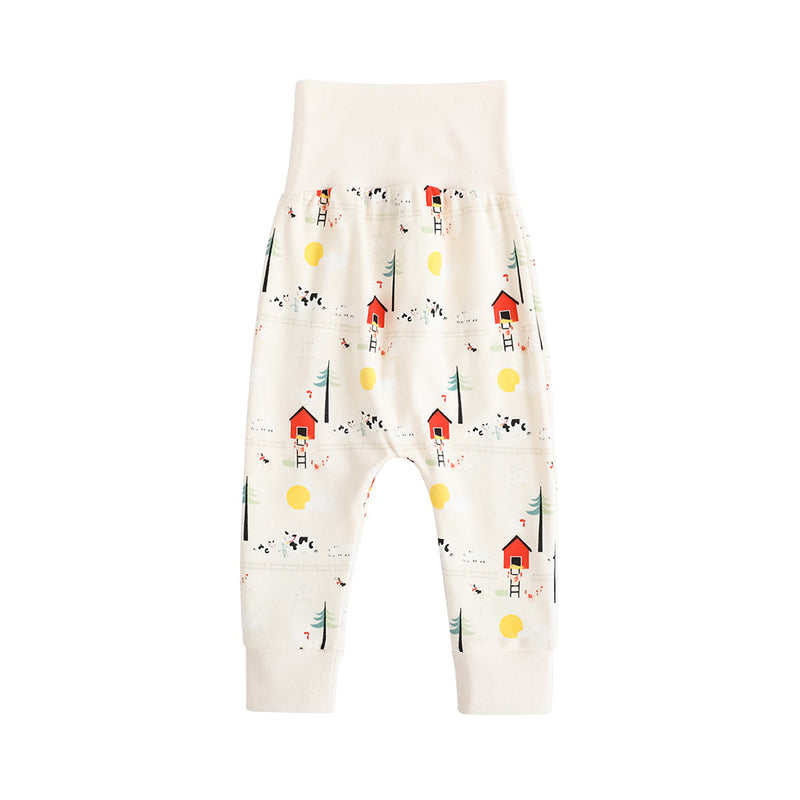 Vauva FW23 - Baby Unisex Nordic Style All Over Print Cotton High Waist Trousers - My Little Korner