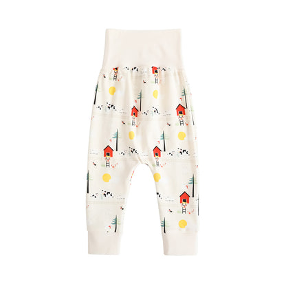 VAUVA Vauva FW23 - Baby Unisex Nordic Style All Over Print Cotton High Waist Trousers Pants