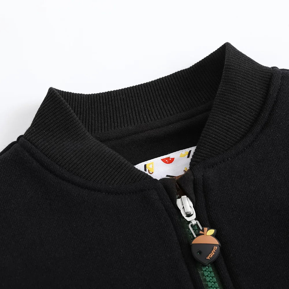 VAUVA Vauva FW23 - Boys Zip Long Sleeve Jacket (Black/Green) Coat & Jacket