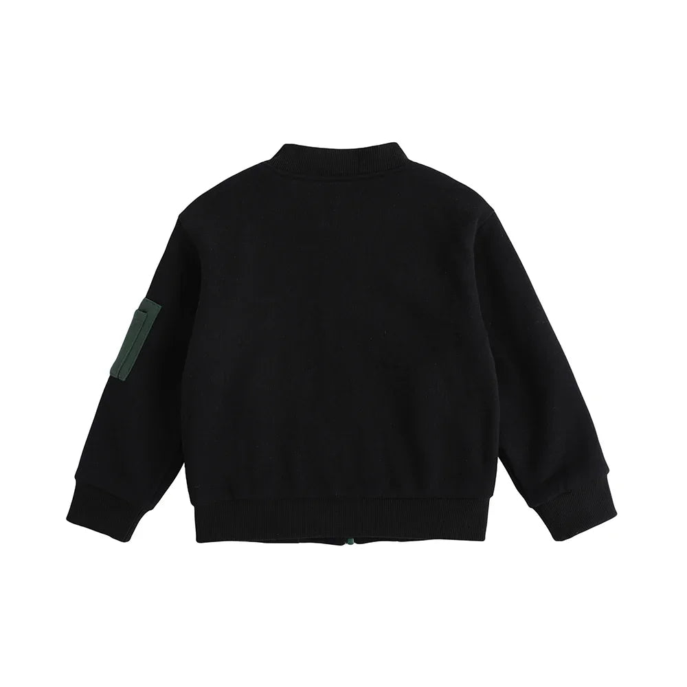 VAUVA Vauva FW23 - Boys Zip Long Sleeve Jacket (Black/Green) Coat & Jacket