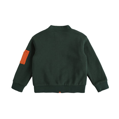 VAUVA Vauva FW23 - Boys Zip Long Sleeve Jacket (Green/Orange) Coat &amp; Jacket