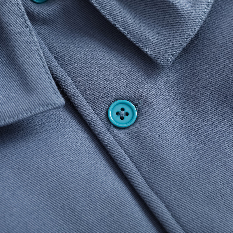 Vauva FW23 - Girls Ruffle Collar Embroidered Coat (Blue) - My Little Korner