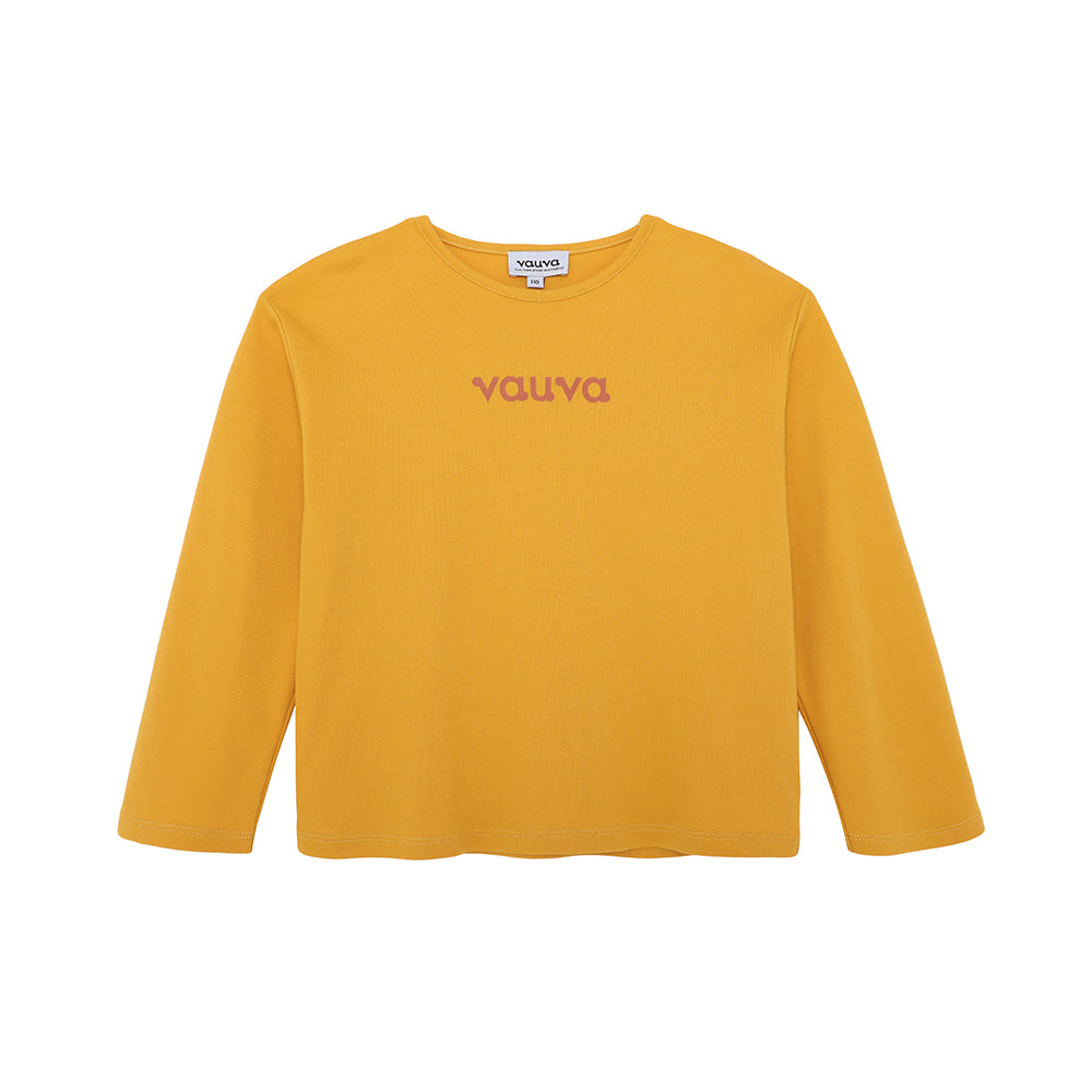 VAUVA Vauva FW23 - Kids Cotton Long Sleeve Crewneck T-Shirt (Natural Yellow) T-shirt