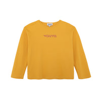 Vauva FW23 - Kids Cotton Long Sleeve Crewneck T-Shirt (Natural Yellow) 150 cm