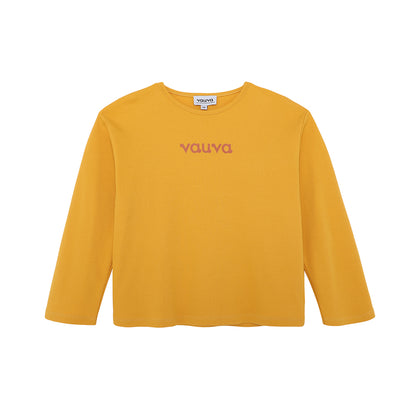 VAUVA Vauva FW23 - Kids Cotton Long Sleeve Crewneck T-Shirt (Natural Yellow) T-shirt