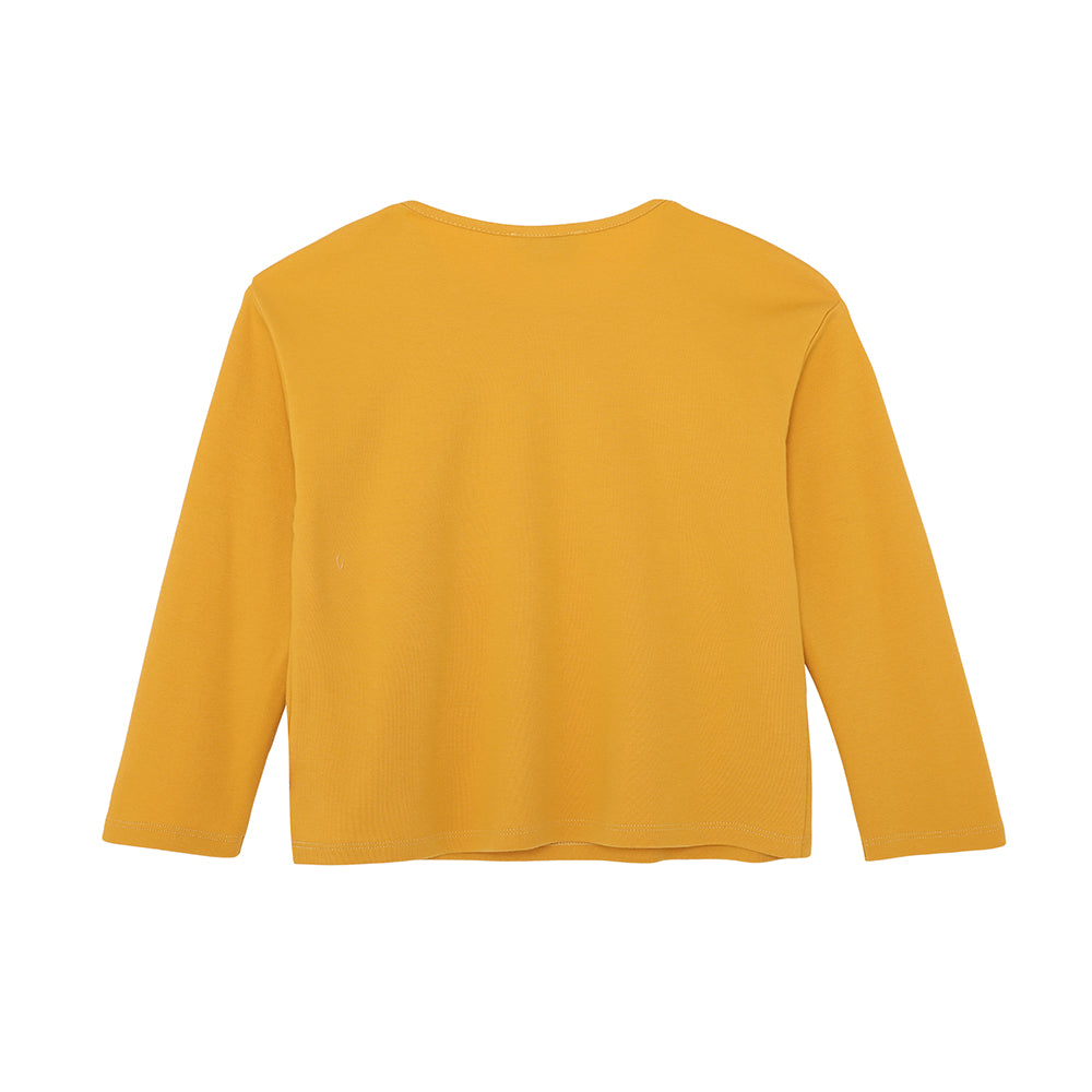 VAUVA Vauva FW23 - Kids Cotton Long Sleeve Crewneck T-Shirt (Natural Yellow) T-shirt
