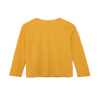 VAUVA Vauva FW23 - Kids Cotton Long Sleeve Crewneck T-Shirt (Natural Yellow) T-shirt