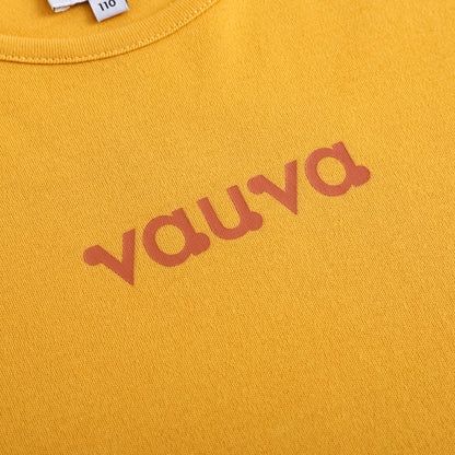 VAUVA Vauva FW23 - Kids Cotton Long Sleeve Crewneck T-Shirt (Natural Yellow) T-shirt