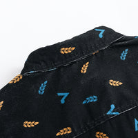 Vauva FW23 - Boys Double Pocket Corduroy Long Sleeve Shirt (Black)-product image close up