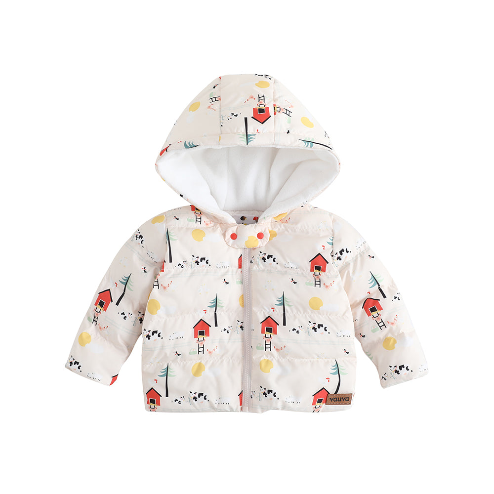 VAUVA Vauva FW23 - Baby Nordic Style Print Coat with Hood Coat &amp; Jacket