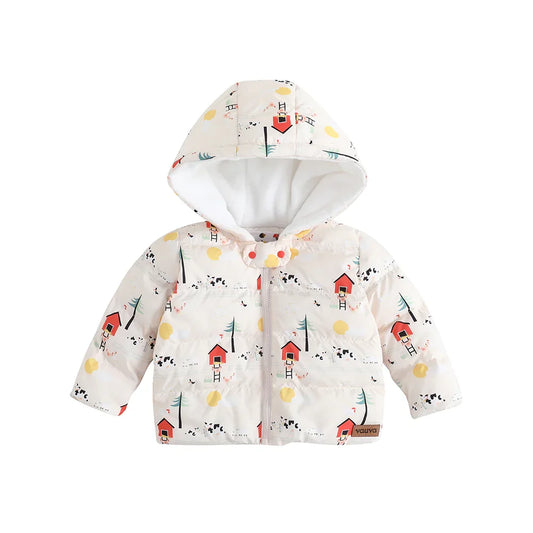 VAUVA Vauva FW23 - Baby Nordic Style Print Coat with Hood Coat & Jacket