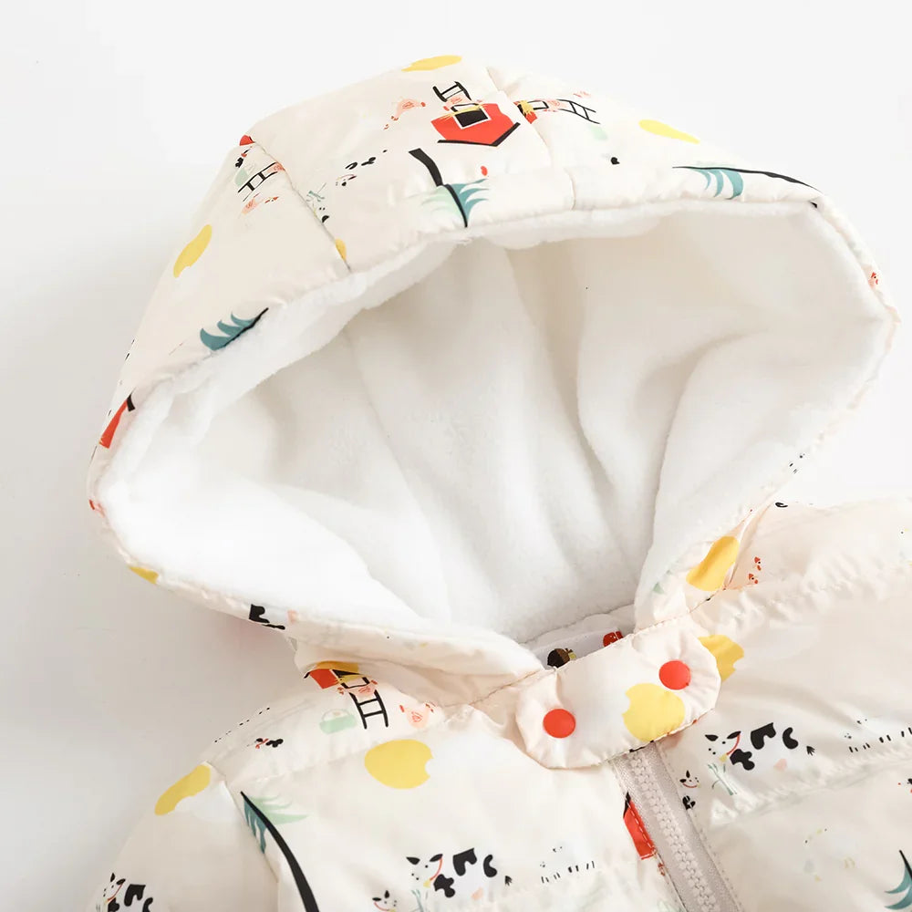 VAUVA Vauva FW23 - Baby Nordic Style Print Coat with Hood Coat & Jacket