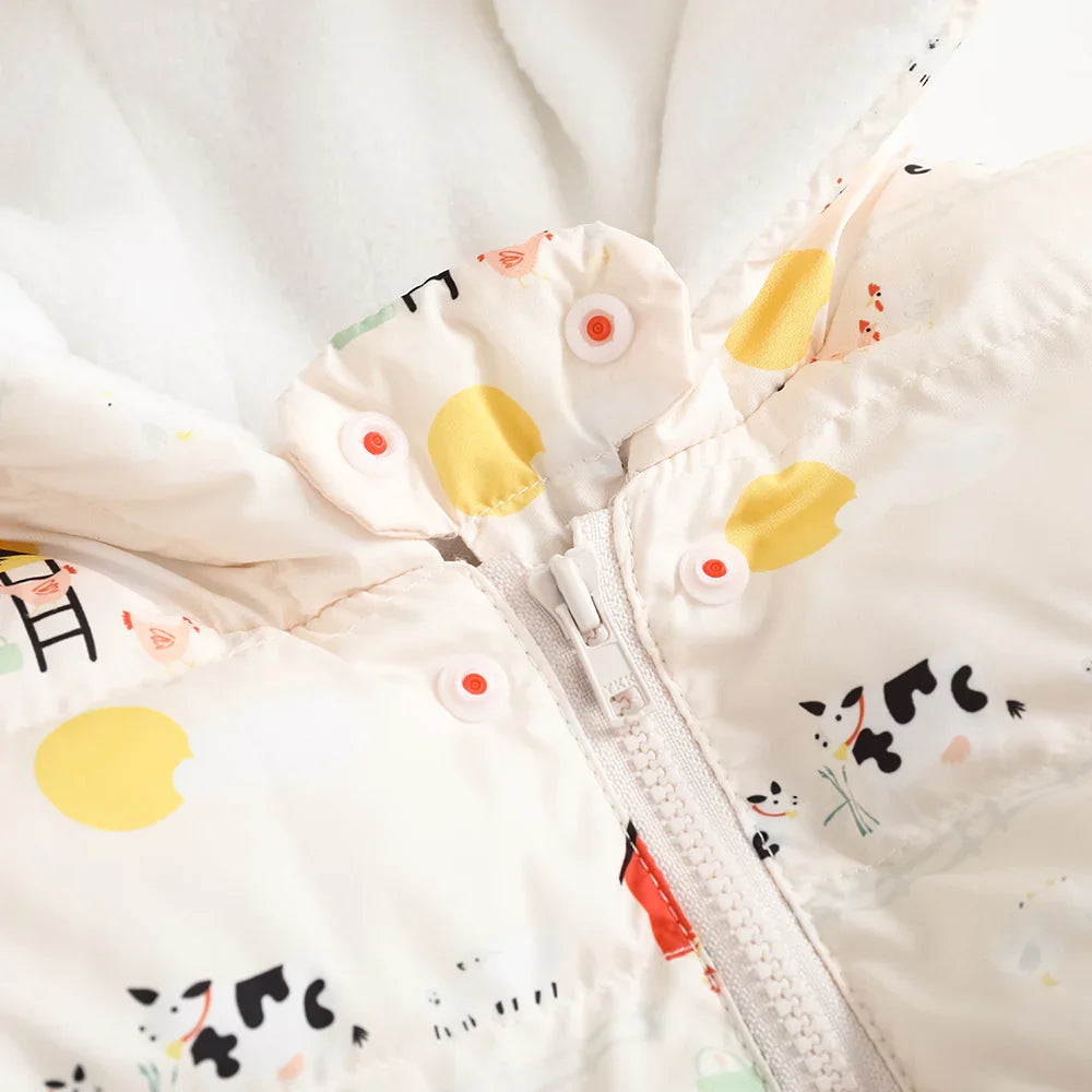 VAUVA Vauva FW23 - Baby Nordic Style Print Coat with Hood Coat & Jacket