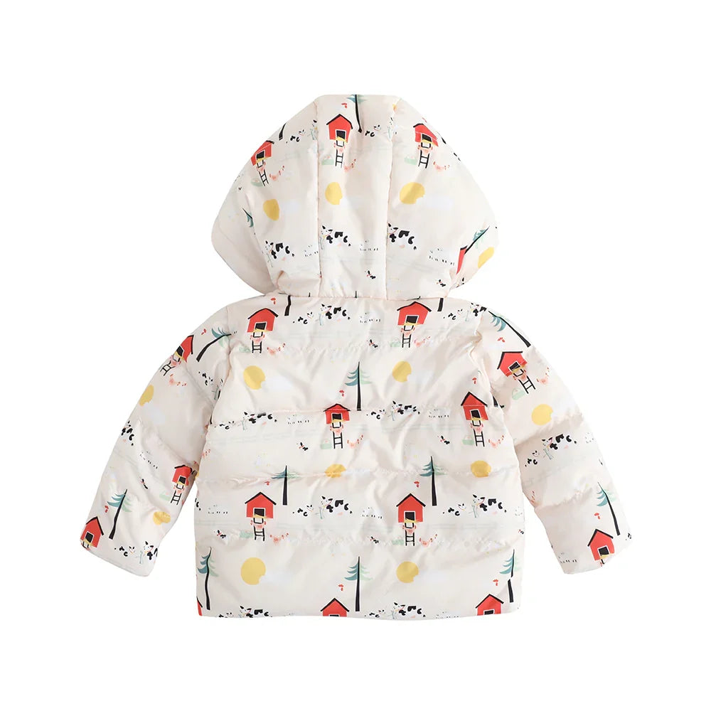 VAUVA Vauva FW23 - Baby Nordic Style Print Coat with Hood Coat & Jacket