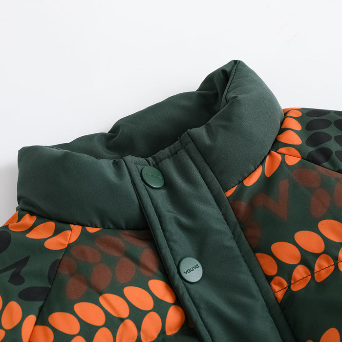 Vauva FW23 - 男童橫間花紋夾棉外套 (綠色)