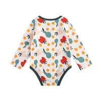 Vauva FW23 - Baby Unisex Fruit Print Cotton Long Sleeve Bodysuit (Green) product image back