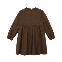 Vauva FW23 - Girls Brown Embroidered Cotton Dress product image back
