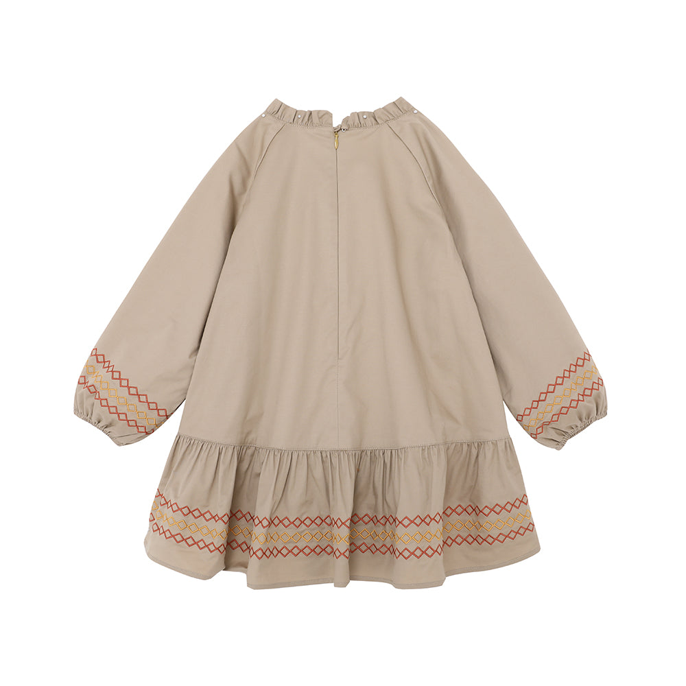 Vauva FW23 - Girls Fungus Collar Embroidered Dress-product image back
