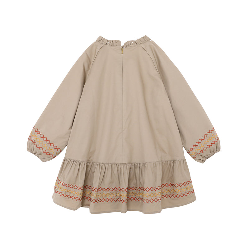 Vauva FW23 - Girls Fungus Collar Embroidered Dress-product image back