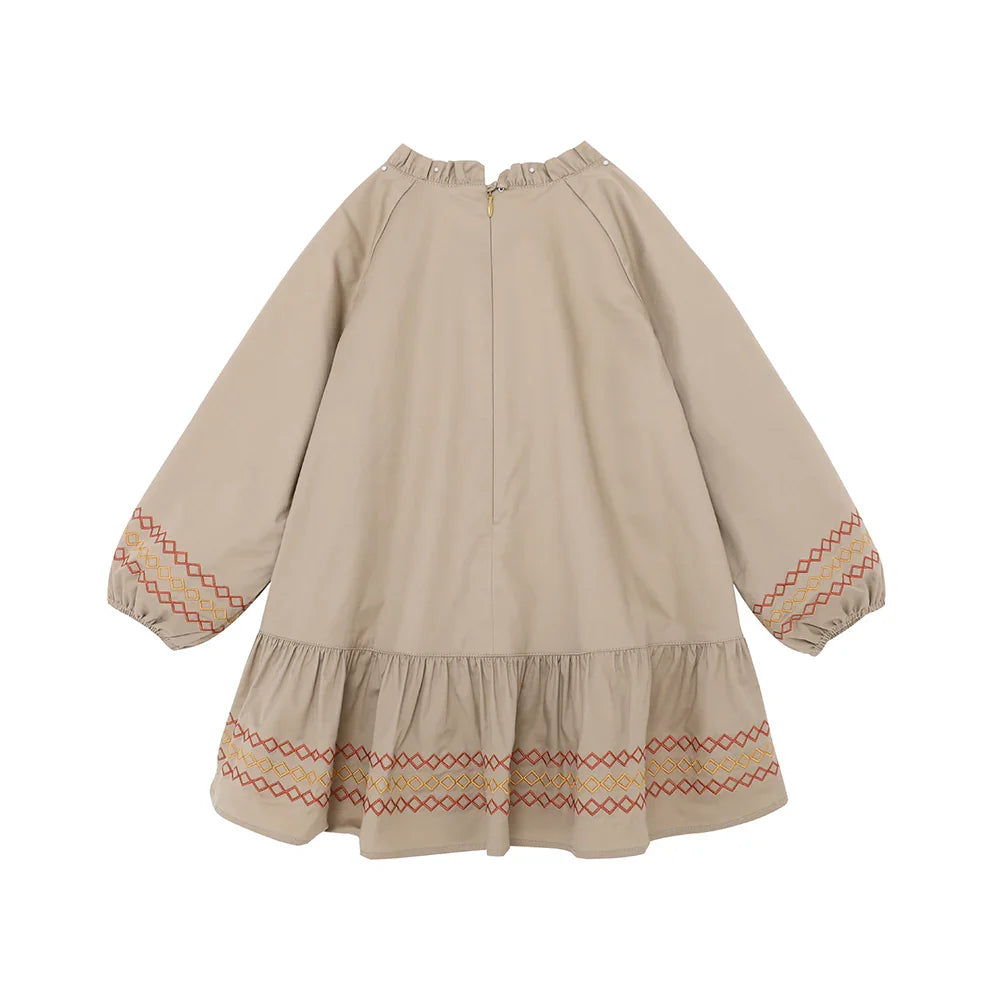 VAUVA Vauva FW23 - Girls Fungus Collar Embroidered Dress Dress