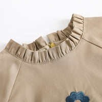 Vauva FW23 - Girls Fungus Collar Embroidered Dress-product image close up