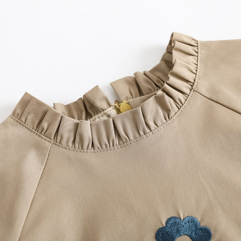 VAUVA Vauva FW23 - Girls Fungus Collar Embroidered Dress Dress
