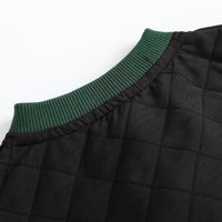 Vauva FW23 - Boys Simple Patchwork Crew Neck Sweatshirt (Black/Green)-product image close up