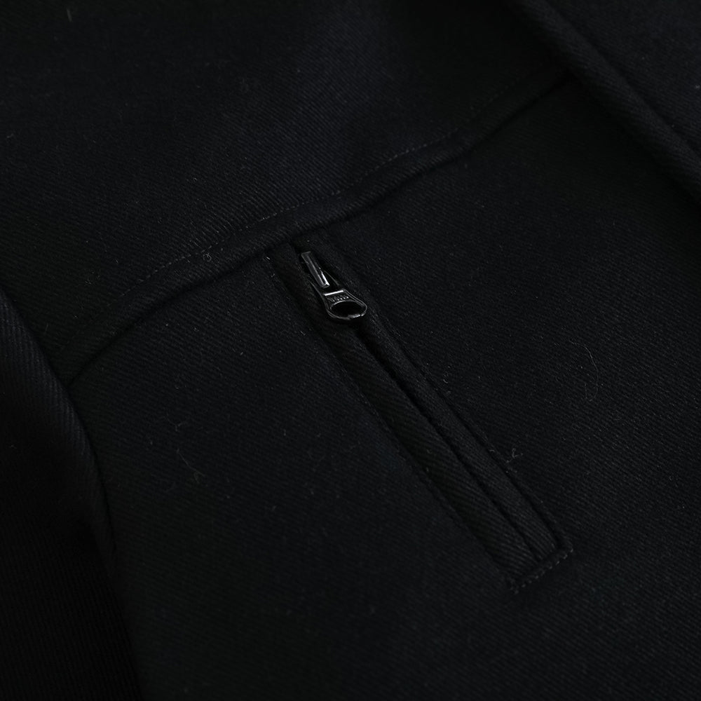 Vauva FW23 - Boys Simple Embroidered Black Hooded Coat-product image close up