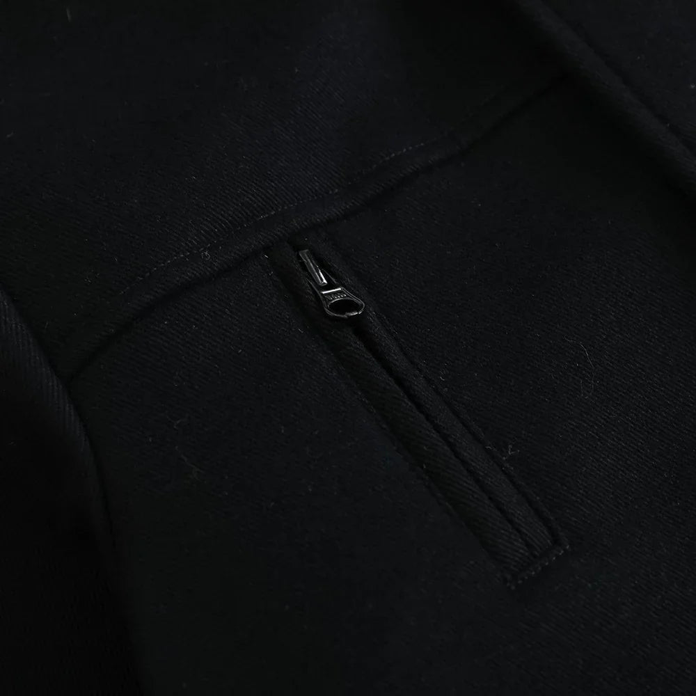 VAUVA Vauva FW23 - Boys Simple Embroidered Black Hooded Coat Coat & Jacket