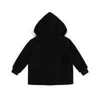 Vauva FW23 - Boys Simple Embroidered Black Hooded Coat-product image back