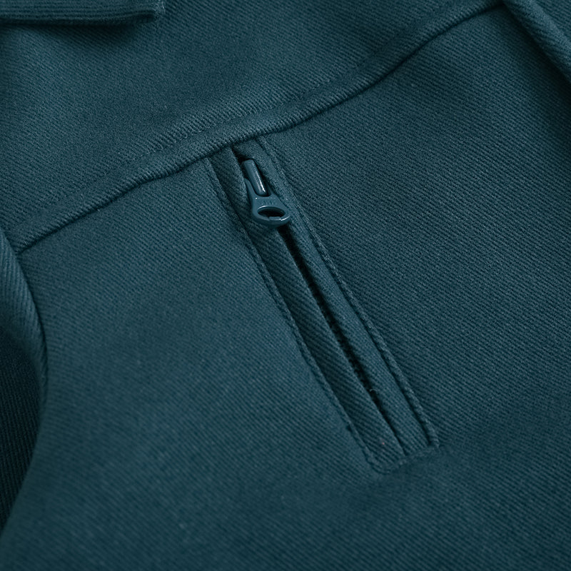 Vauva FW23 - Boys Simple Embroidered Blue Hooded Coat-product image close up