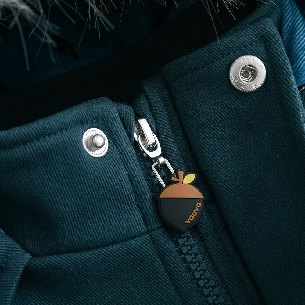 VAUVA Vauva FW23 - Boys Simple Embroidered Blue Hooded Coat Coat &amp; Jacket