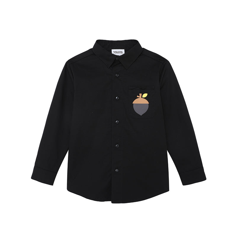 Vauva FW23 - Boys Cotton Shirt (Black)-product image front