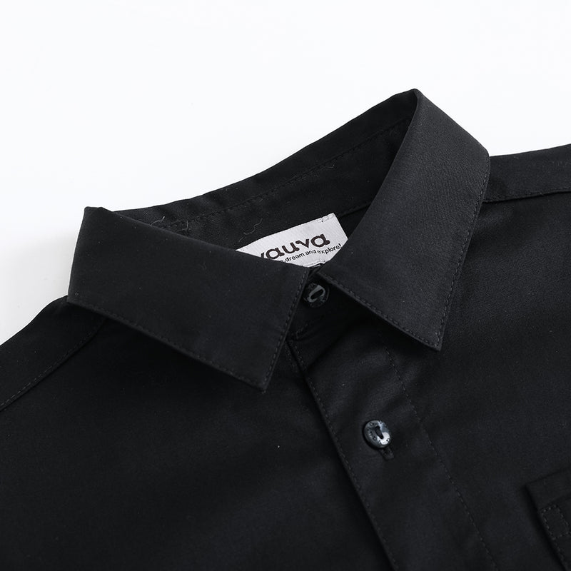 Vauva FW23 - Boys Cotton Shirt (Black)-product image close up
