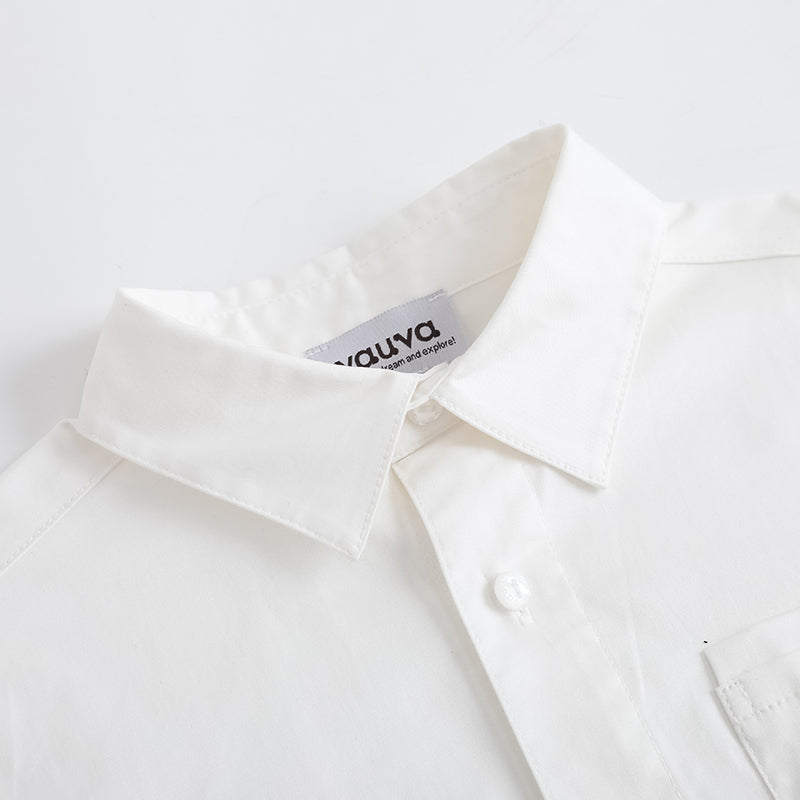 Vauva FW23 - Boys Cotton Shirt (White)-product image close up