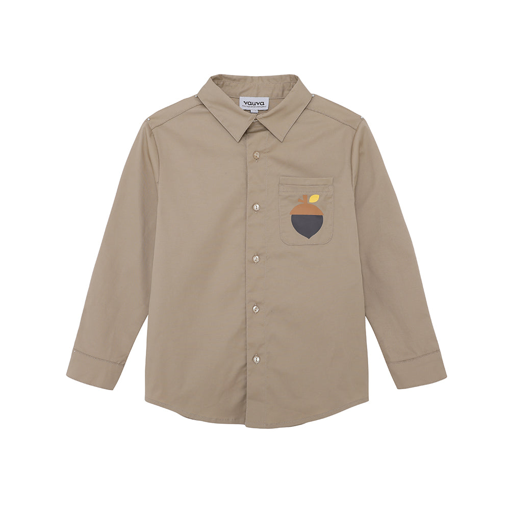 Vauva FW23 - Boys Cotton Shirt (Khaki)-product image front