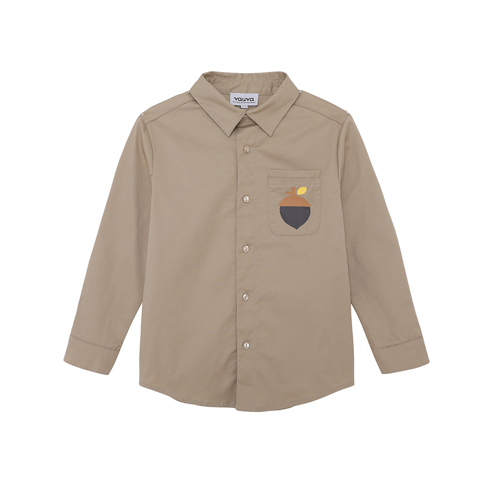 VAUVA Vauva FW23 - Boys Cotton Shirt (Khaki)