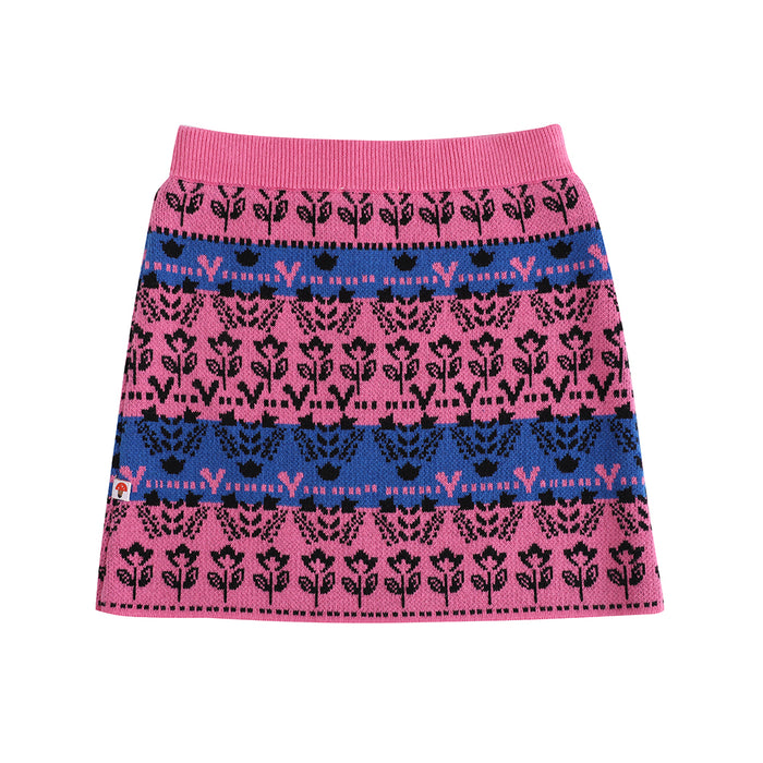 VAUVA Vauva FW23 - Girls Pink Printed Sweater Skirt Skirt