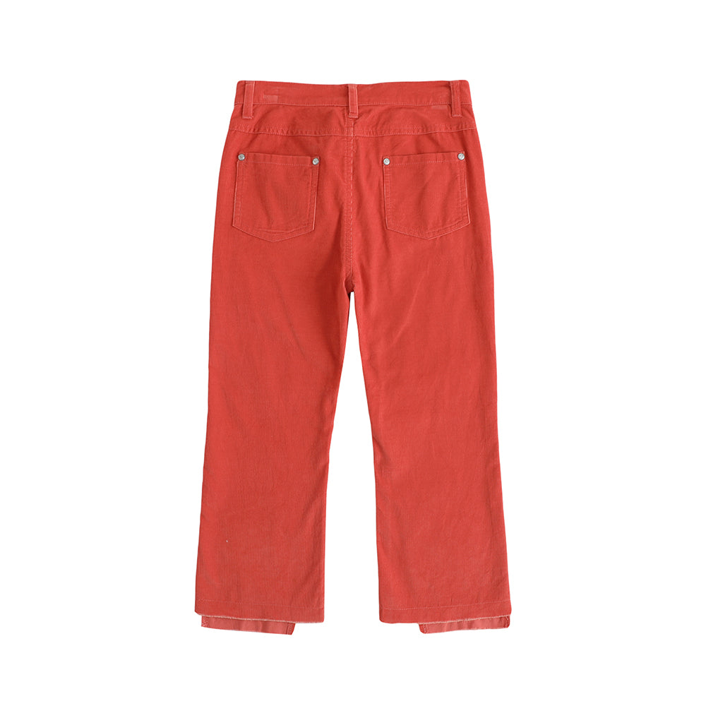 VAUVA Vauva FW23 - Girls Embroidered Flared Pants (Red) Pants