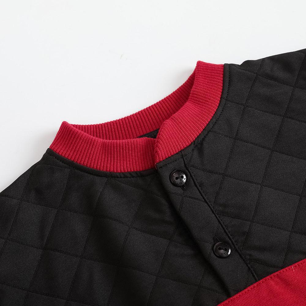 VAUVA Vauva FW23 - Boys Simple Patchwork Crew Neck Sweatshirt (Black/Red) Sweatshirt
