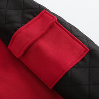 Vauva FW23 - Boys Simple Patchwork Crew Neck Sweatshirt (Black/Red)-product image close up