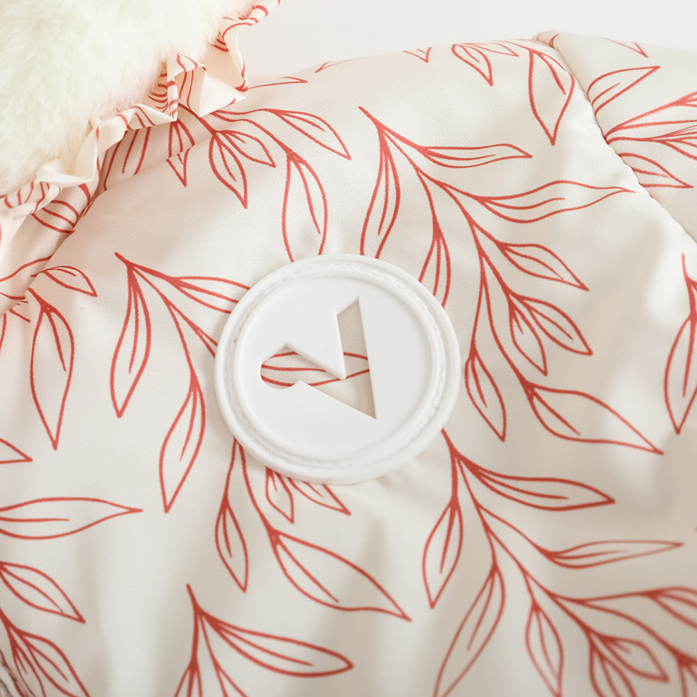 Vauva FW23 - Girls White Zip Long Sleeve Coat-product image close up