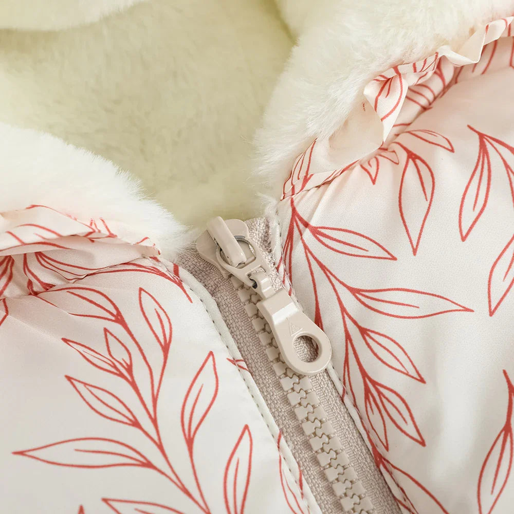 VAUVA Vauva FW23 - Girls White Zip Long Sleeve Coat Coat & Jacket