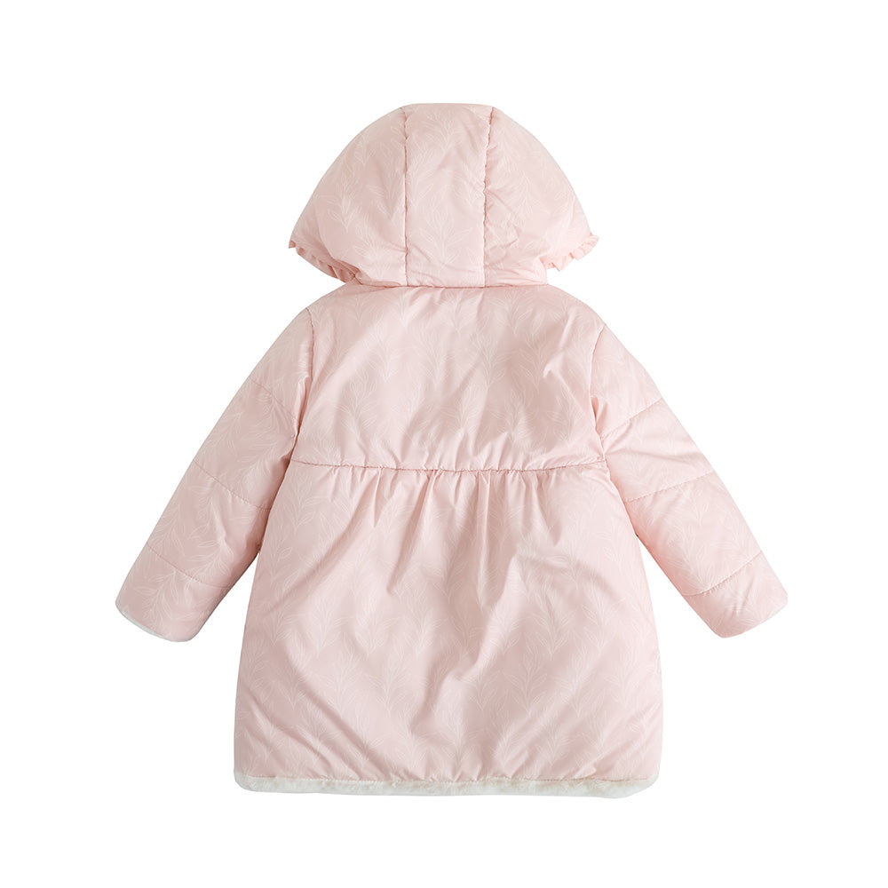 Vauva FW23 - Girls Pink Zip Long Sleeve Coat-product image back